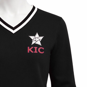 Sudadera informal de manga larga con cuello en V, de algodón de alta calidad, con ribetes acanalados, para mujer. - Product Image 3