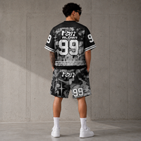 Ensemble short et maillot en mesh surdimensionné personnalisé, haute qualité, respirant, streetwear, ensemble de survêtement d'été unisexe, athlétique premium, deux pièces