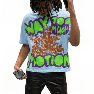 Camiseta de Hombre 100% Algodón, Tejido Sólido, Corte Oversize, Estilo Boxy, Personalizada, Streetwear, Impresión Gráfica DTG - Product Image 1