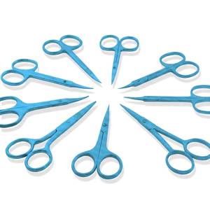 Ciseaux à ongles bleus en acier inoxydable à pointe affûtée, manche rond, pour droitiers, coupe-cuticules, outils de beauté pour adultes - Product Image 6
