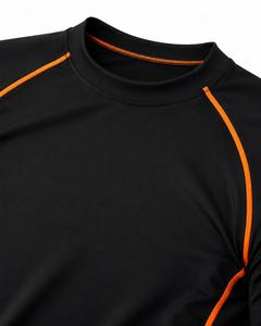 Rashguard pour homme noir à manches longues, col rond, en spandex et polyester, haute qualité, sans couture, séchage rapide, respirant, écologique, anti-UV, 180g - Product Image 4