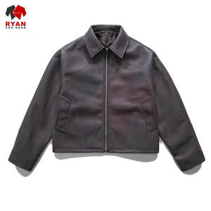Chaqueta de Cuero para Hombre, Invierno, Cuero Genuino, Color Sólido, Estilo Único, Suministro de Fábrica OEM ODM - Product Image 6