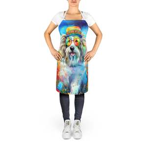 Unisex Large Multicolor Bearded Collie Hippie Dawg <b>Apron</b> for Cooking Baking Crafts Gardening-for Adults <b>Men</b> and Women - Product Image 2