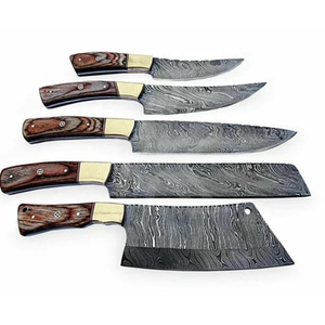 Steel Craft International, vente chaude, ensemble de couteaux de chef professionnels en acier inoxydable écologique, 5 pièces, manche en bois, cuisine - Product Image 3