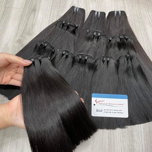 Meilleur vendeur Extensions de cheveux à double trame droite en os couleur noire Pas de mélange moins cher prix Expédition mondiale - Product Image 6