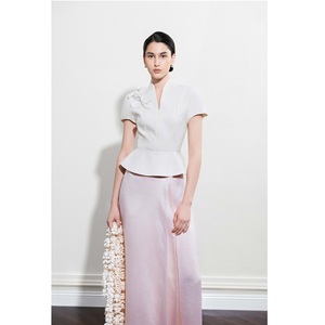 Wholesale Skirts For Women SERENITY <b>ASYMMETRICAL</b> MIDI SKIRT Fabric Three Lightweight Soft Layers Women's Skirts From Vietnam - Product Image 3