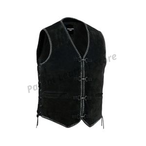 Chaleco de Cuero Genuino para Hombre, Estilo Moderno, Resistente al Viento y Transpirable, Servicio Personalizado OEM, Venta al Por Mayor - Product Image 1