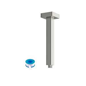 Braccio doccia da soffitto da 8 pollici in nichel spazzolato con flangia per rubinetti da bagno e doccia - Product Image 1