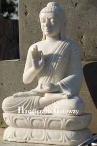 Estatua de Buda de mármol blanco indio, la mejor estatua de Buda para el hogar, la oficina y el templo, la más hermosa. - Product Image 6