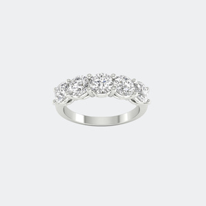 แหวนวงแหวนห้าเม็ดทรงกลม 1.80 กะรัต ฝังแบบหนามเตย - Product Image 2