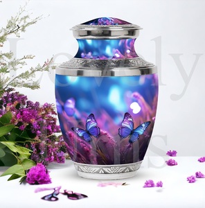 Urne funéraire pour cendres en forme de papillons violets, urne commémorative bleue, urne commémorative pour cendres humaines, souvenir décoratif - Product Image 5