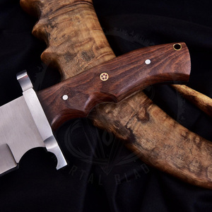 Camping Bowie Knife Special Edition Handmade Stainless Steel Hunting Knife with Leather Cover Ready Stock Immediate Shipping - Product Image 4