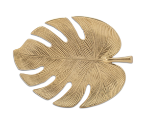 Plato para servir bombones en forma de hoja de tamaño personalizado Plato para servir dulces de color dorado de latón de hierro para comedor - Product Image 3