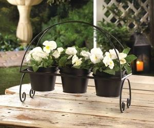 Wall Planters Round Metal PE Coated Heavy Duty Eco-Friendly Hanging Bracket for Garden Outdoor Use - Product Image 1
