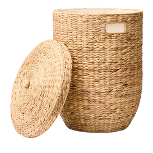 Panier de rangement quotidien en bambou jonc de mer en jacinthe d'eau avec logo de marque personnalisable pour enfants panier à linge tissé en paille de rotin - Product Image 4