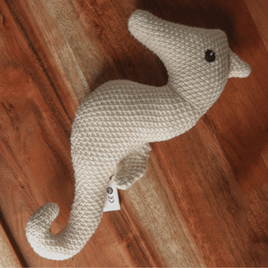 100% Handmade Cotton Knitted Soft Seahorse Plush Toy for <b>Kids</b> Cushion & <b>Sofa</b> - Product Image 1