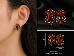 Garnet CZ 925 Sterling <b>Silver</b> January Birthstone <b>Stud</b> <b>Earrings</b> For Women Jewelry 18k Gold Plated Birthday Gift - Product Image 4