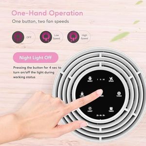 Purificatore d'Aria HEPA per Camera da Letto, per Peli di Animali e Odori di Fumo, Depuratore Portatile Domestico con Filtro Aria - Product Image 2