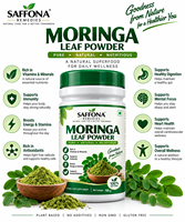 Bubuk Daun Moringa Premium Saffona 100g Bahan Makanan Herbal Alami Berbasis Tumbuhan Bubuk Daun Hijau untuk Makanan dan Minuman