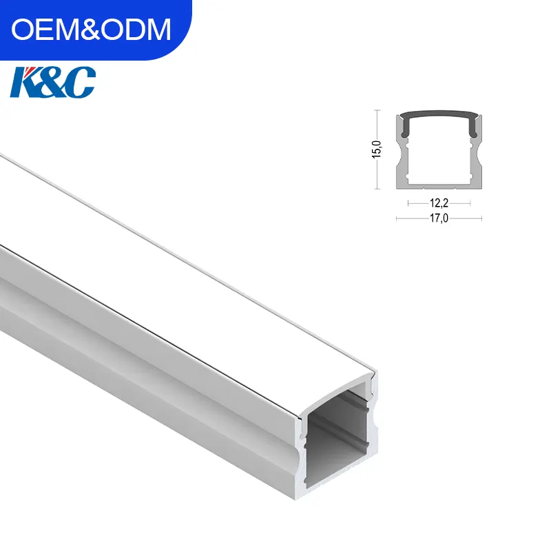 Perfil de aluminio anodizado de tira de LED de superficie para carcasa con cubierta de muchos colores luz LED de perfil de aluminio