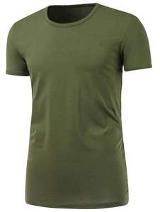 Camiseta de Algodón Verde Oliva, Cuello Redondo, Manga Corta, 200GSM, para Hombre, Estilo Urbano Informal - Product Image 1