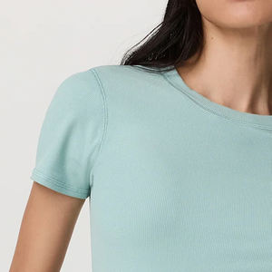 Diseño Minimalista Estampado, Algodón Suave para Uso Diario, Diseño Recortado con Cuello Redondo / Diseño de Color Sólido, Precio Económico, Servicio OEM - Product Image 3