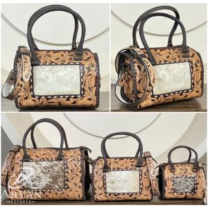 New Fashion <b>Lightweight</b> <b>Hand</b> Tooled Leather Speedy Bag Large Capacity Spacious Durable Daily Business Travel Zipper Duffel Bags - Product Image 1