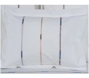 Custom Wholesale Embroidery Lines Pattern Duvet Cover Sets White Cotton Machine-washable <b>Bedding</b> Sets Home Hotel Wedding - Product Image 4