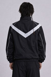 High Quality Windbreaker Men's Nylon Track <b>Jacket</b> Oversized Lightweight White Stripe-Side Zip-up <b>Waterproof</b> Nylon men's <b>jackets</b> - Product Image 2