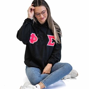 เสื้อสเวตเตอร์มีฮู้ดปักลายตัวอักษรสีชมพูสีดำ, เสื้อสเวตเชิ้ตแบบสวมหัวมีฮู้ดใส่ได้ทั้งชายและหญิงเสื้อสเวตเชิ้ตคอกลมมีฮู้ดสำหรับสวมใส่ในมหาวิทยาลัย - Product Image 2