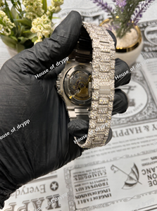 Reloj de Lujo con Diamantes Moissanite VVS, Estilo Hip Hop, Brillante, de Acero Inoxidable, para Hombre y Mujer, Ideal para Fiestas - Product Image 4