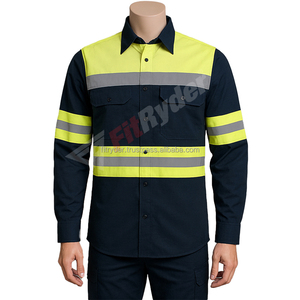 Unisex High-Visibility ANSI Work <b>Shirt</b> Long Sleeve <b>Hi</b>-<b>Vis</b> Construction Uniform Enhanced Reflective Safety Workwear Breathable - Product Image 2
