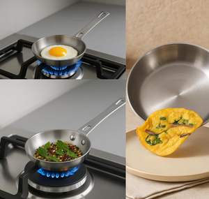 Mini Sartén de Acero Inoxidable, Diseño Compacto, para Huevos y Omelettes, Utensilios de Cocina para el Hogar y Restaurantes, Venta al por Mayor - Product Image 5