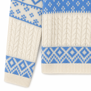 Women’s Nordic Snowflake Jacquard Full Zip High Neck Sweater Acrylic Fair Isle Knitted Cardigan | OEM Manufacturer Bangladesh - Product Image 6