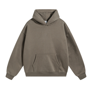 เสื้อฮู้ดผู้ชายสีเบจ ทรงปกติ ผ้าฝ้ายฟลีซถัก 100% แห้งเร็ว มีกระเป๋าหน้า สไตล์วินเทอร์ ล้ำสมัย - Product Image 2