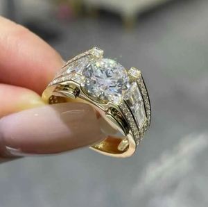 Bold Multi-Stone Moissanite <b>Diamond</b> <b>Ring</b> Bezel Setting IGI Certified Heavy Silver Statement Design - Product Image 2