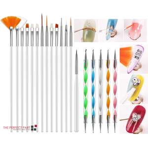 Set di 20 Nail Art Design pittura punteggiante disegno pennello pennello penna strumenti Gel UV Nail Brush - Product Image 4