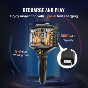 กล้องตรวจสอบแบบส่องกล้อง 8X ซูม 1080P HD เลนส์สามตัว หน้าจอ IPS 5 นิ้ว ไฟ LED 10 ดวง แสดงผลแบบแบ่งหน้าจอ 10 ช่อง สำหรับงานอุตสาหกรรม - Product Image 2