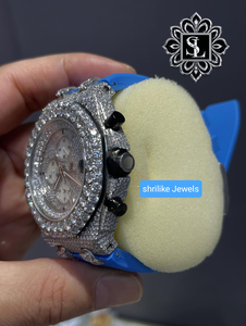 Reloj Deportivo de Lujo Personalizado SHRILIKE JEWELS SD5 con Esfera Árabe y Acero Inoxidable |   Diamante Creado en Laboratorio con Claridad VVS, Edición Limitada - Product Image 4