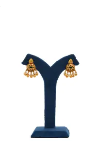 Elegante Juego de Collar Tradicional Chapado en Oro con Piedras Verdes y Rojas, Perlas y Pendientes Colgantes a Juego para Mujer - Product Image 2