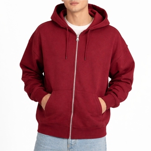 Men Plain Front Full Zip Hoodie Warm Soft Comfortable Casual Jacket OEM Custom Service Hoodie For Men - Product Image 1