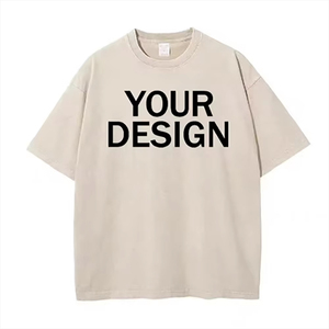 T-shirt homme col montant oversize uni, épais et de haute qualité, personnalisé, 305 g/m², effet délavé à l'acide - Product Image 6