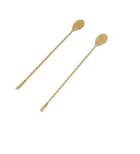 Cuillère à bar en métal classique, long manche, outil de mélange pour cocktails, mélangeur de boissons, ustensile de barman pour restaurant, fournitures pour bar à domicile - Product Image 1