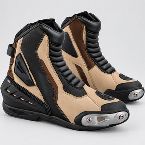 Botas de Motocicleta Impermeables y Transpirables con Bloques de Color, Botas de Montar de Caña Alta con Puntera Reforzada, Unisex - Product Image 1