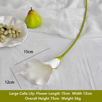 Vente en gros de compositions florales artificielles de lys blancs de grande taille pour le Nouvel An, modernes, faites à la main, lavables et respectueuses de l'environnement