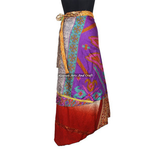 100 Formas de Usar el Pañuelo Mágico de Seda Vintage de la India, 38 Pulgadas, 2 Capas, Reversible, Pañuelo Largo de Seda para Envolver, Tipo Sari - Product Image 1