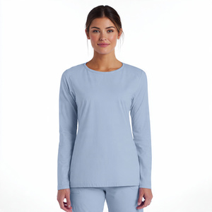 Sous-blouses d'infirmière personnalisées unisexes à manches longues en coton tricoté respirant et confortable pour hôpitaux - Product Image 3