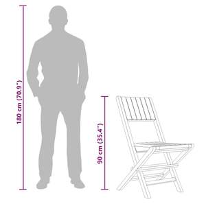 Juego de 4 Sillas Plegables de Jardín de Madera Maciza de Teca Natural, Tamaño Mediano - Product Image 6