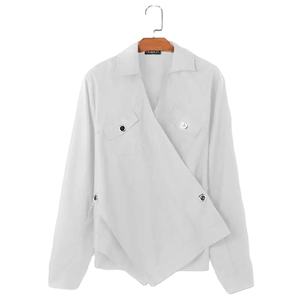 Chaquetas informales de manga larga de lana de Color sólido de alta calidad para hombre, moda de otoño, ropa de calle, prendas de vestir exteriores, diseños irregulares con solapa - Product Image 1