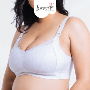 Sujetador de lactancia Bmama Plus Size sin aros y copa completa |   Sujetador de Maternidad Antibacterial y Transpirable |   Sujetador de Soporte para Lactancia y Extracción de Leche - Product Image 2